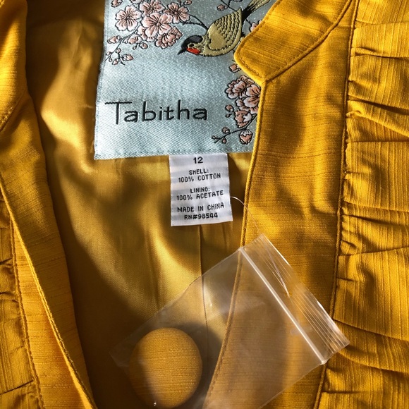 SOLD π Anthro Tabitha Mustard Yellow Coat Dress - Picture 3 of 8